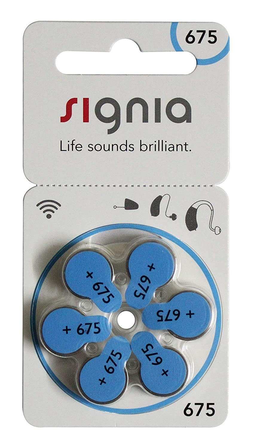 Signia size 675 Hearing Aid Batteries | 1 Packet (6 Batteries)