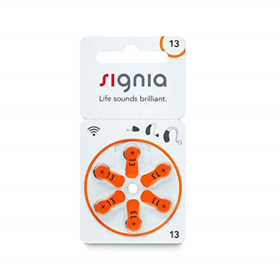 Signia size 13 Hearing Aid Batteries | 1 Packet (6 Batteries)