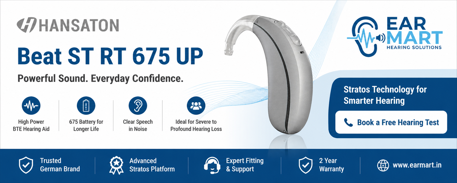 Hansaton Beat ST RT 675 UP Hearing Aid
